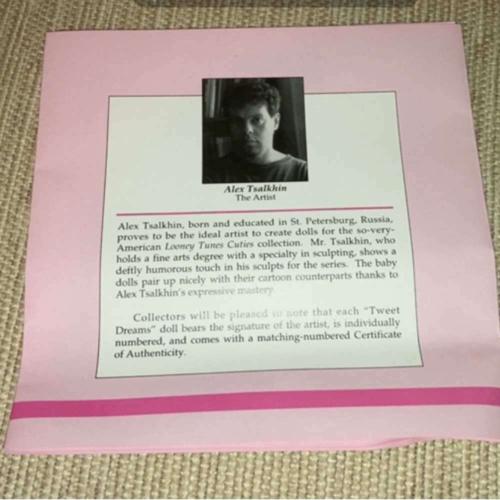 NEW “TWEET DREAMS" #76021 ASHTON-DRAKE ORIGINAL BOX & CERTIFICATE OF AUTH - Picture 6 of 17